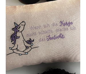 17. Dezember: Stickdatei - Einhorn Yoga inkl. Teelichthülle Namaste